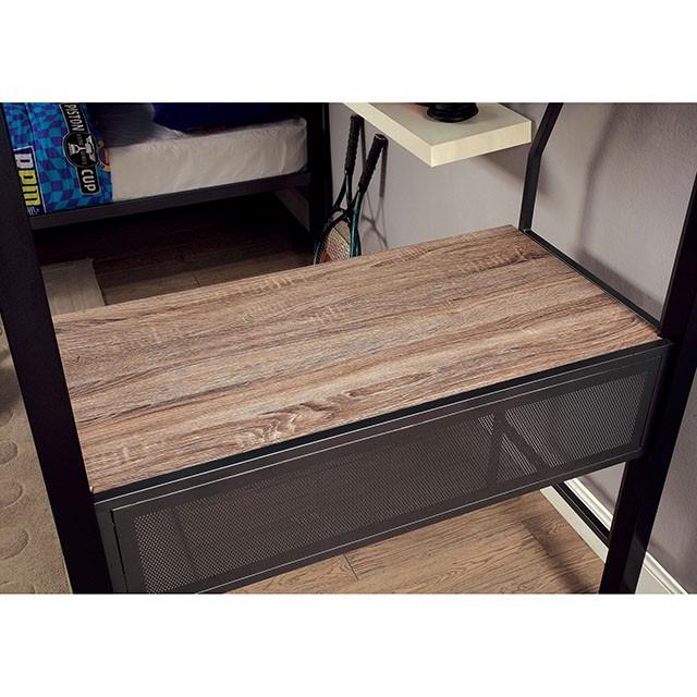 BALLARAT Silver Triple Twin Bunk Bed w/ Desk - Casa Morelos / Coahuila Furniture (Oklahoma City, OK)