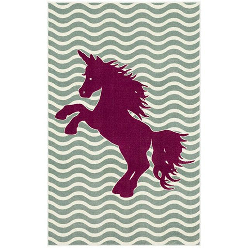 BARON 5' X 8', Area Rug, Horse, Sage Green/Fuchsia - Casa Morelos / Coahuila Furniture (Oklahoma City, OK)