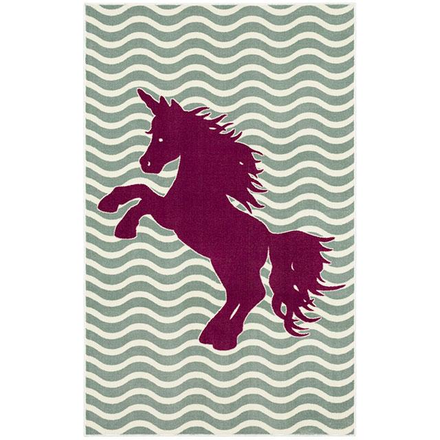 BARON 5' X 8', Area Rug, Horse, Sage Green/Fuchsia - Casa Morelos / Coahuila Furniture (Oklahoma City, OK)
