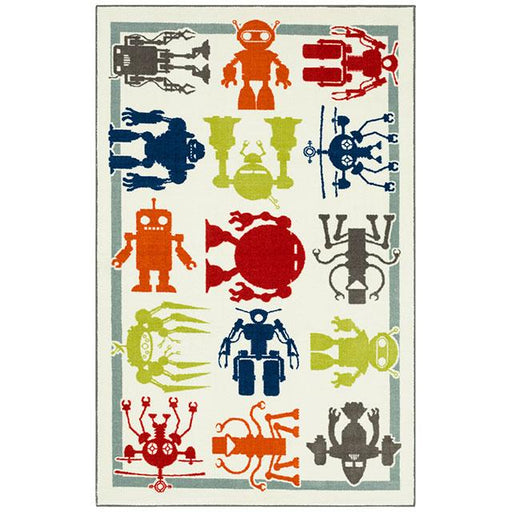 BARON 5' X 8', Area Rug, Robots, Multi/Ivory - Casa Morelos / Coahuila Furniture (Oklahoma City, OK)