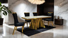 Basilicata 7 Pc Dining Table Set Chrome & Gold 5 - Casa Morelos / Coahuila Furniture (Oklahoma City, OK)