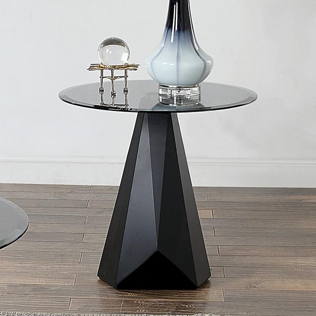 BISHOP End Table, Black/Gray - Casa Morelos / Coahuila Furniture (Oklahoma City, OK)