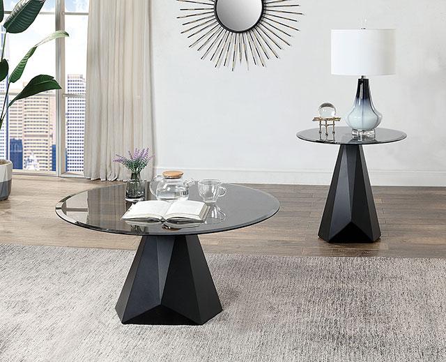 BISHOP End Table, Black/Gray - Casa Morelos / Coahuila Furniture (Oklahoma City, OK)