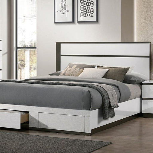 BIRSFELDEN Cal.King, E.King, & Queen Bed w/ Drawers, White - Casa Morelos / Coahuila Furniture (Oklahoma City, OK)