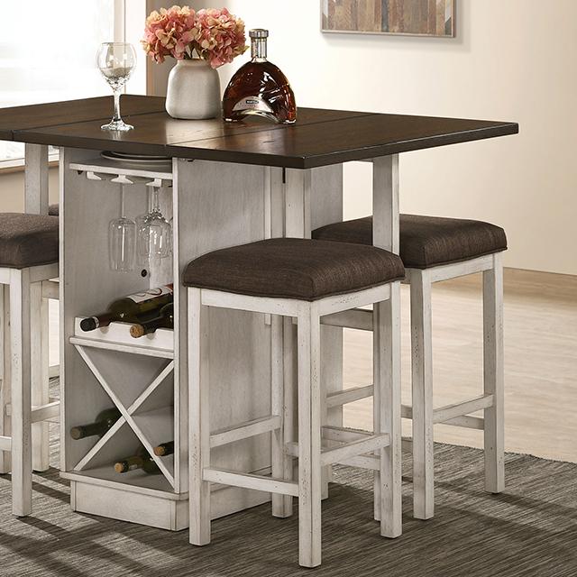 BINGHAM Counter Ht. Table w/ 2 x 15" Leaves - Casa Morelos / Coahuila Furniture (Oklahoma City, OK)