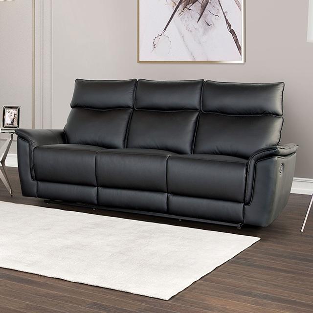 Bienne Sofa Manual Recliner White & Black - Casa Morelos / Coahuila Furniture (Oklahoma City, OK)