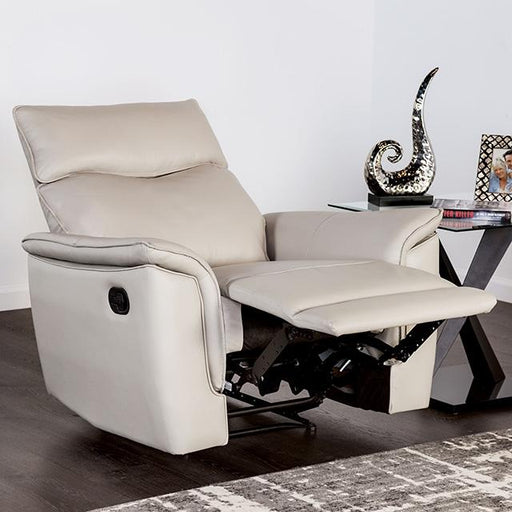 Bienne Recliner Chair White & Black - Casa Morelos / Coahuila Furniture (Oklahoma City, OK)