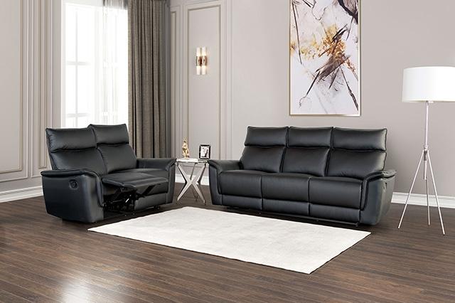 Bienne Loveseat Manual Recliner White & Black - Casa Morelos / Coahuila Furniture (Oklahoma City, OK)