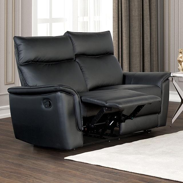 Bienne Loveseat Manual Recliner White & Black - Casa Morelos / Coahuila Furniture (Oklahoma City, OK)