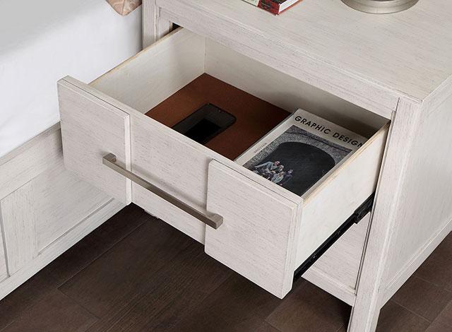 Berenice Espresso Night Stand White, Gray, & Espresso - Casa Morelos / Coahuila Furniture (Oklahoma City, OK)