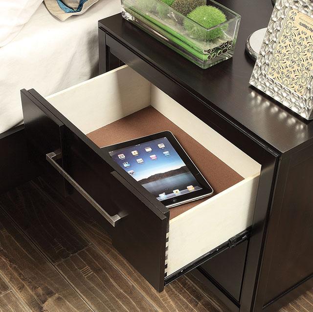 Berenice Espresso Night Stand White, Gray, & Espresso - Casa Morelos / Coahuila Furniture (Oklahoma City, OK)
