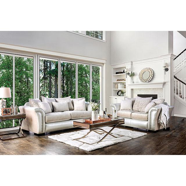 Benigno Love Seat Silver & Gray - Casa Morelos / Coahuila Furniture (Oklahoma City, OK)
