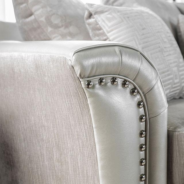 Benigno Love Seat Silver & Gray - Casa Morelos / Coahuila Furniture (Oklahoma City, OK)