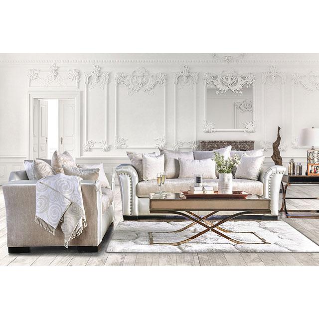 Benigno Love Seat Silver & Gray - Casa Morelos / Coahuila Furniture (Oklahoma City, OK)