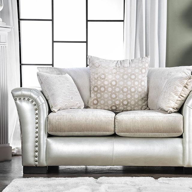 Benigno Love Seat Silver & Gray - Casa Morelos / Coahuila Furniture (Oklahoma City, OK)