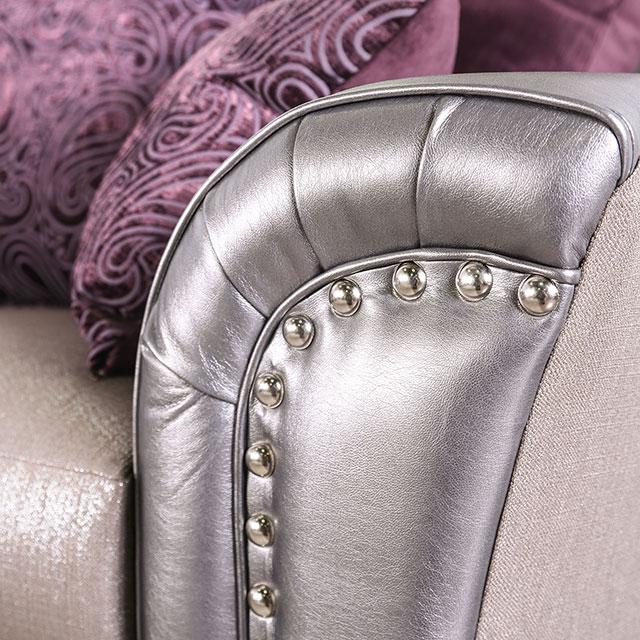 Benigno Love Seat Silver & Gray - Casa Morelos / Coahuila Furniture (Oklahoma City, OK)