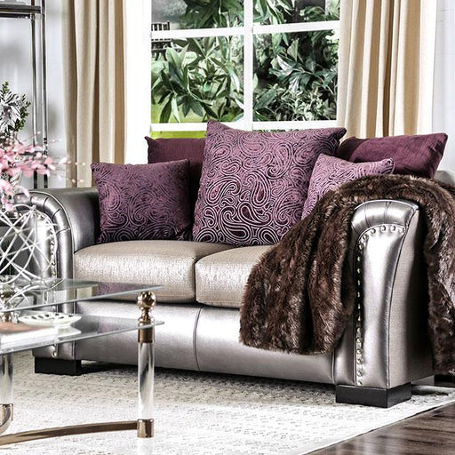Benigno Love Seat Silver & Gray - Casa Morelos / Coahuila Furniture (Oklahoma City, OK)