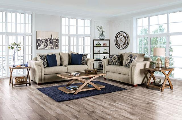 BELSIZE Sofa, Beige/Navy - Casa Morelos / Coahuila Furniture (Oklahoma City, OK)