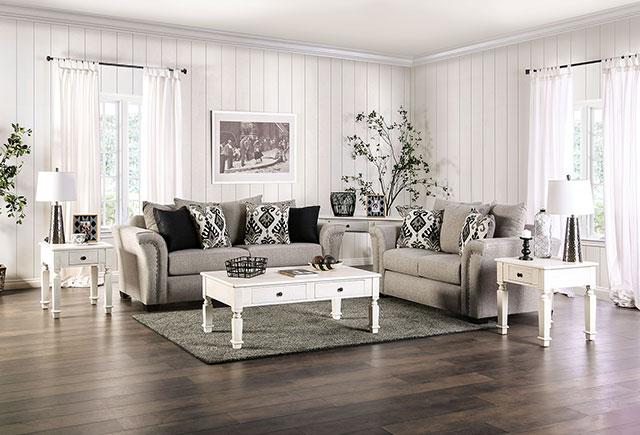 BELSIZE Loveseat Grey, Beige, & Choclate - Casa Morelos / Coahuila Furniture (Oklahoma City, OK)