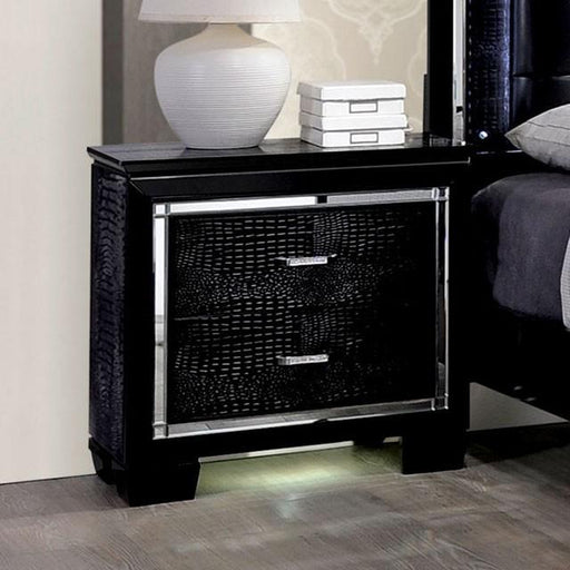 BELLANOVA Black Night Stand - Casa Morelos / Coahuila Furniture (Oklahoma City, OK)