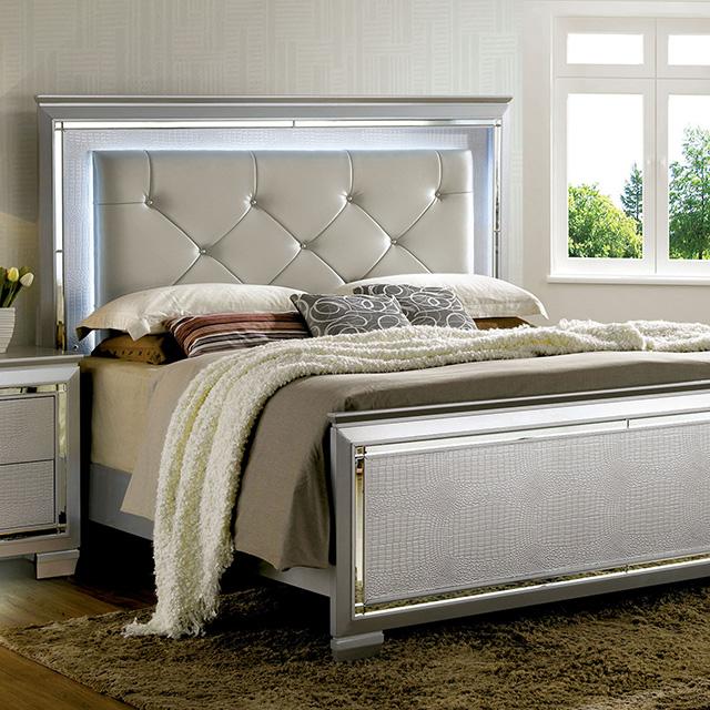 Bellagrand Bed Oak, Silver & Black - Casa Morelos / Coahuila Furniture (Oklahoma City, OK)