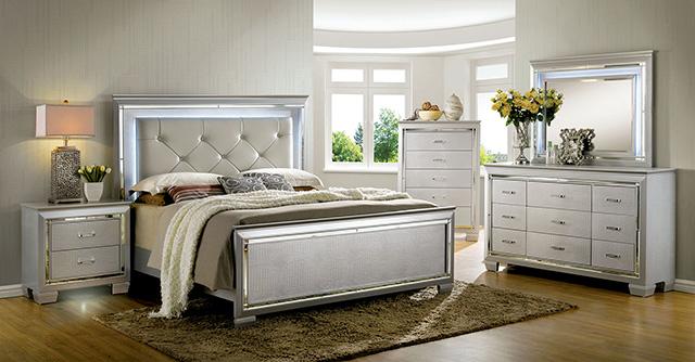 Bellagrand Bed Oak, Silver & Black - Casa Morelos / Coahuila Furniture (Oklahoma City, OK)