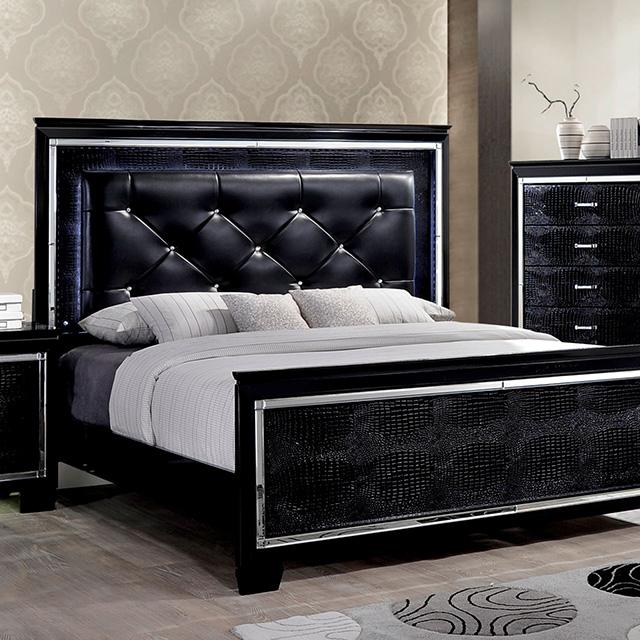Bellagrand Bed Oak, Silver & Black - Casa Morelos / Coahuila Furniture (Oklahoma City, OK)
