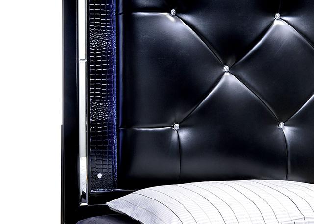 Bellagrand Bed Oak, Silver & Black - Casa Morelos / Coahuila Furniture (Oklahoma City, OK)