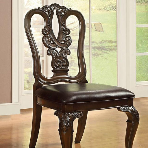 Bellagio Brown Cherry Wooden Side Chair (2/CTN) - Casa Morelos / Coahuila Furniture (Oklahoma City, OK)