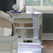 BELLADONNA Night Stand w/ LED & USB, Silver - Casa Morelos / Coahuila Furniture (Oklahoma City, OK)