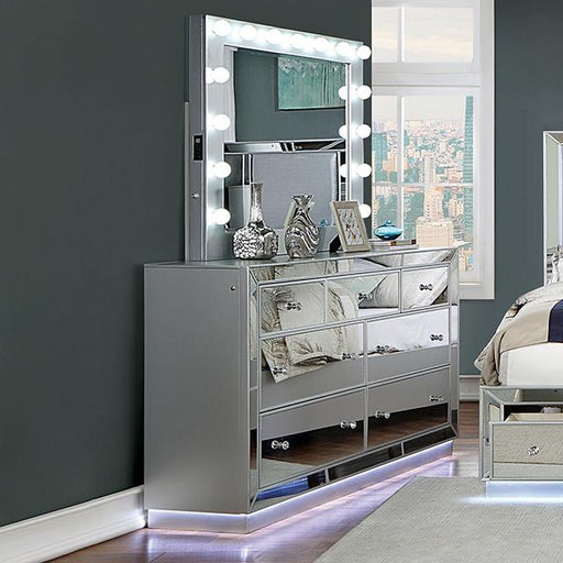 BELLADONNA Dresser w/ LED, Silver - Casa Morelos / Coahuila Furniture (Oklahoma City, OK)