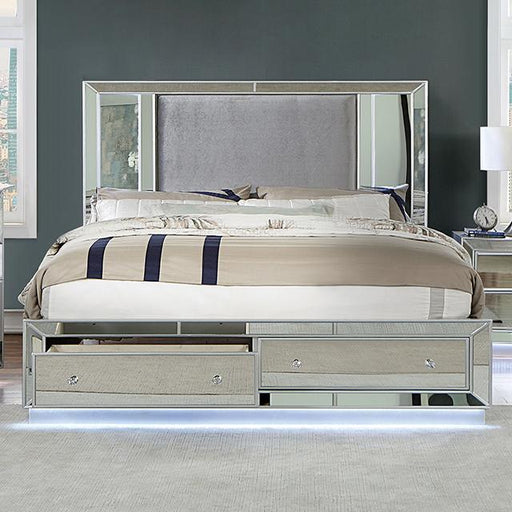 BELLADONNA Cal.King, E.King & Queen Bed, Silver - Casa Morelos / Coahuila Furniture (Oklahoma City, OK)
