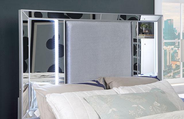 BELLADONNA Cal.King, E.King & Queen Bed, Silver - Casa Morelos / Coahuila Furniture (Oklahoma City, OK)