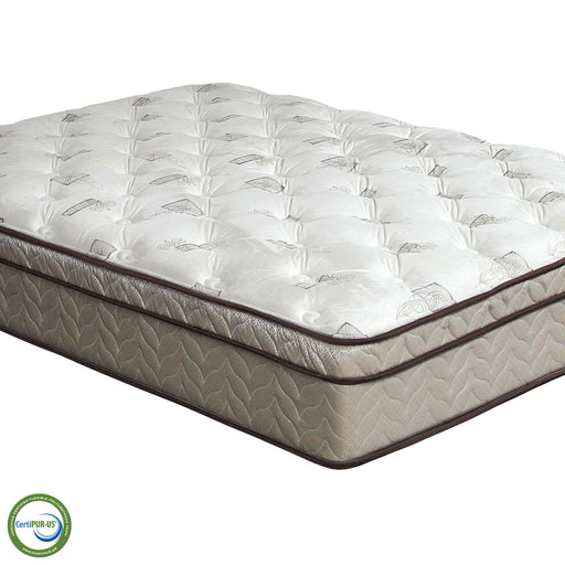 Lilium White/Brown 13" Euro Pillow Top Mattress, E.King - Casa Morelos / Coahuila Furniture (Oklahoma City, OK)
