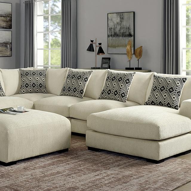 Kaylee U-Sectional w/ Right Chaise + Ottoman - Casa Morelos / Coahuila Furniture (Oklahoma City, OK)