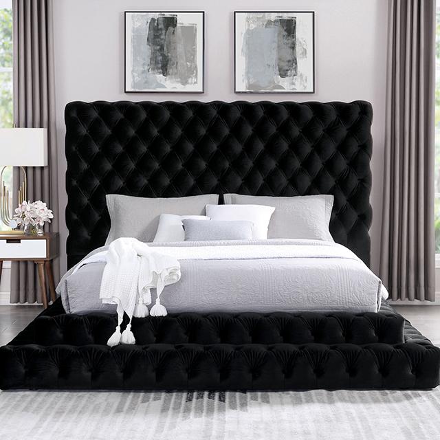 STEFANIA E.King & Queen Bed, Black & Gray - Casa Morelos / Coahuila Furniture (Oklahoma City, OK)