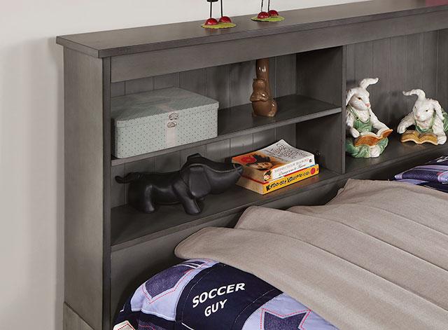 TIBALT Twin DayBed w/ Trundle, Dark Gray - Casa Morelos / Coahuila Furniture (Oklahoma City, OK)