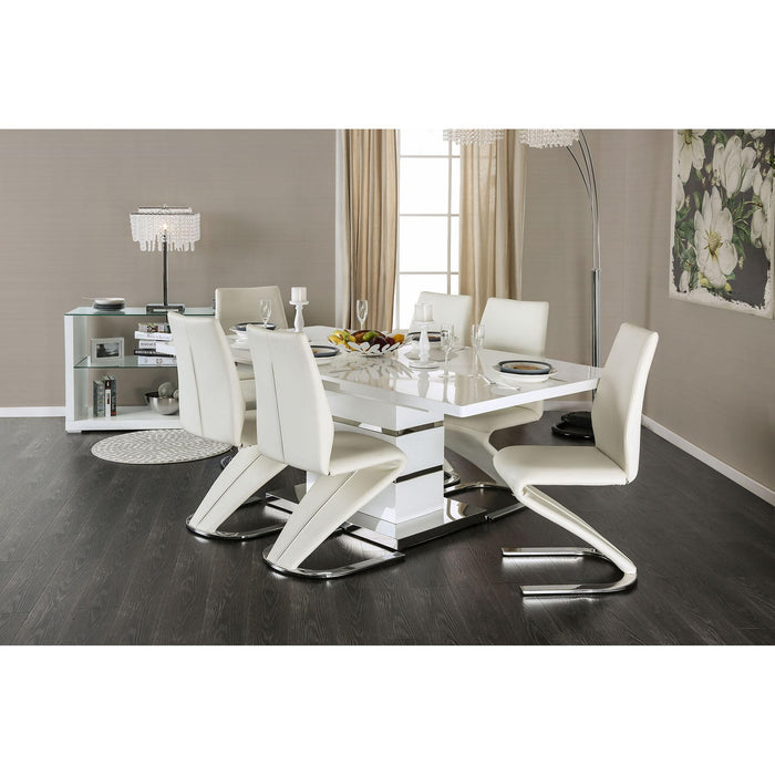 Midvale White/Chrome Side Chair (2/CTN) - Casa Morelos / Coahuila Furniture (Oklahoma City, OK)