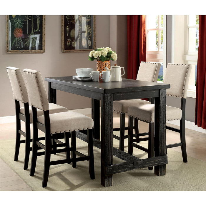 Sania III Antique Black 60" Counter Ht. Table - Casa Morelos / Coahuila Furniture (Oklahoma City, OK)