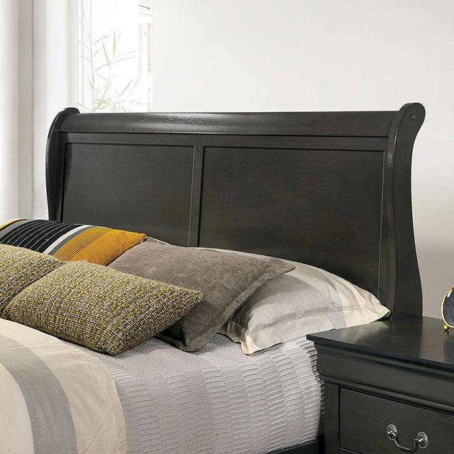 Louis Philippe E.King Bed Black, Cherry, & Gray - Casa Morelos / Coahuila Furniture (Oklahoma City, OK)
