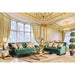 VERDANTE Emerald Green/Gold Sofa - Casa Morelos / Coahuila Furniture (Oklahoma City, OK)