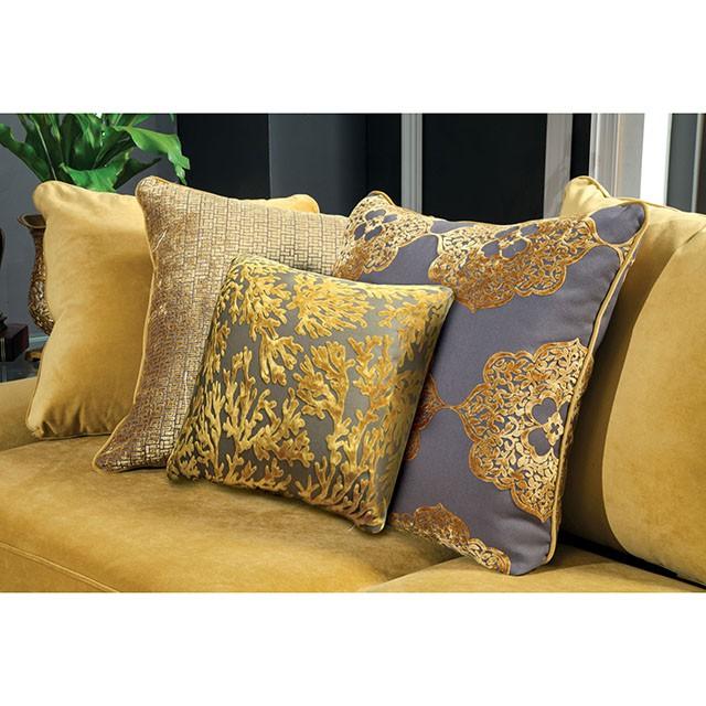 Viscontti Gold/Gray Sofa, Gold - Casa Morelos / Coahuila Furniture (Oklahoma City, OK)