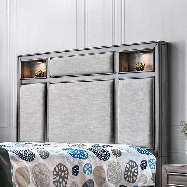 DAPHNE Gray Cal.King, E.King & Queen Bed - Casa Morelos / Coahuila Furniture (Oklahoma City, OK)