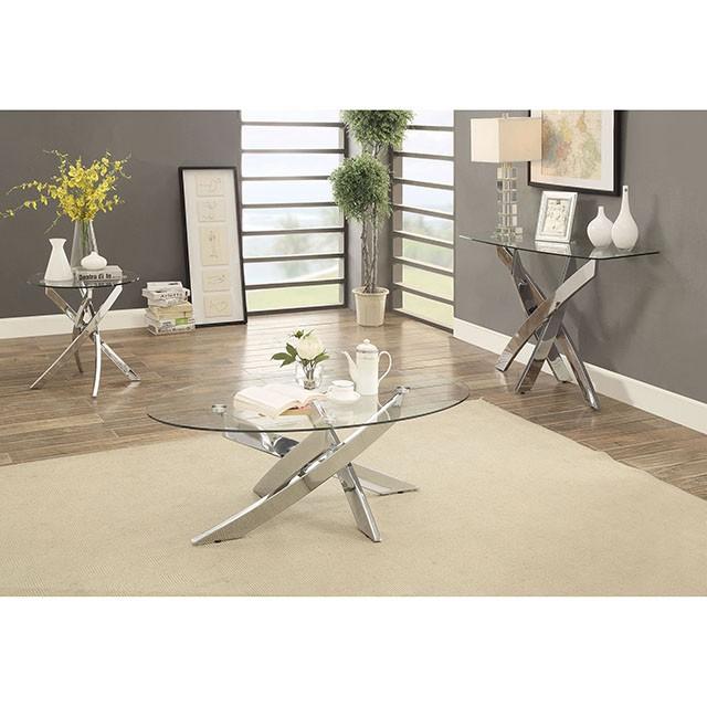 LAILA Chrome Sofa Table - Casa Morelos / Coahuila Furniture (Oklahoma City, OK)
