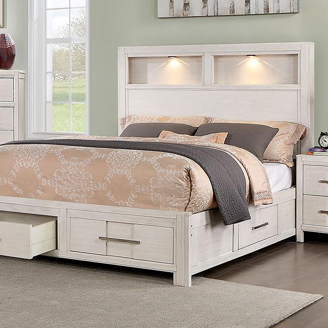 KARLA Cal.King, E.King & Queen Bed, Gray & White - Casa Morelos / Coahuila Furniture (Oklahoma City, OK)