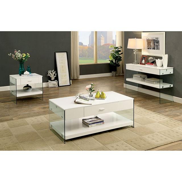 Raya White End Table, White - Casa Morelos / Coahuila Furniture (Oklahoma City, OK)