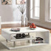 Ninove I White/Chrome Coffee Table - Casa Morelos / Coahuila Furniture (Oklahoma City, OK)