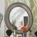 Kamalah Antique Gray Round Mirror - Casa Morelos / Coahuila Furniture (Oklahoma City, OK)