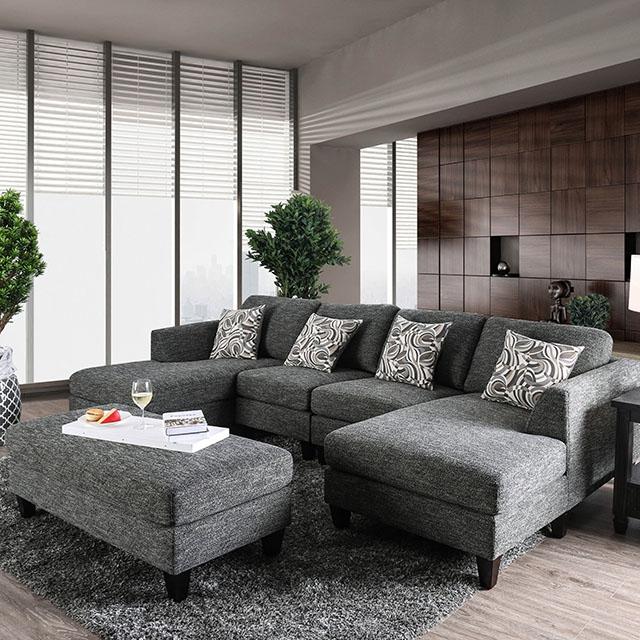 Lowry Gray Sectional w/ Ottoman - Casa Morelos / Coahuila Furniture (Oklahoma City, OK)