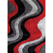 Vancouver Black/Gray/Red 5' X 7' Area Rug - Casa Morelos / Coahuila Furniture (Oklahoma City, OK)
